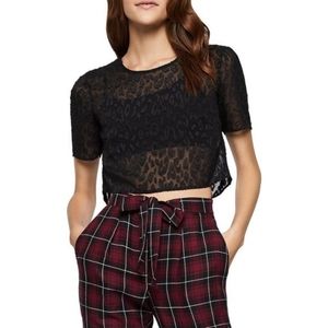 BCBGENERATION | cheetah jacquard crop top